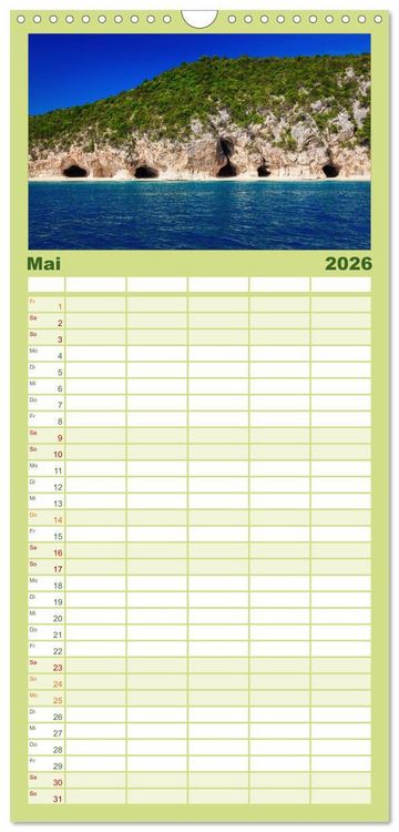 Produktbild: Familienplaner 2026 - Sardinien - Traumstr&auml;nde am Mittelmeer mit 5 Spalten (Wandkalender, 21 x 45 cm) CALVENDO
