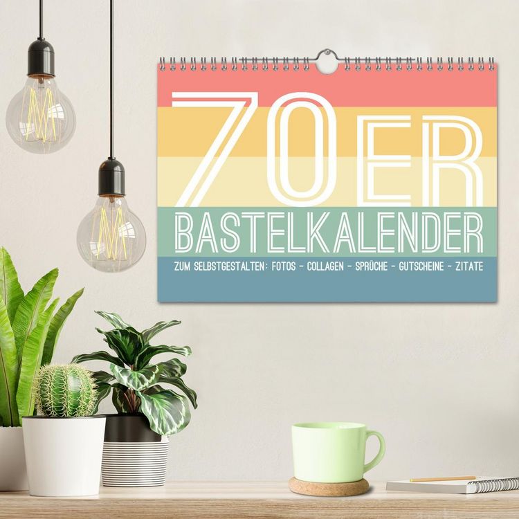 Produktbild: 70er Jahre Bastelkalender - DIY Kreativ-Kalender zum Selbstgestalten (Wandkalender 2026 DIN A4 quer), CALVENDO Monatskalender