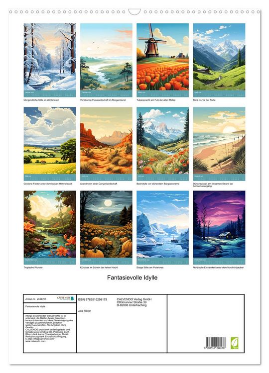 Produktbild: Fantasievolle Idylle (Wandkalender 2026 DIN A2 hoch), CALVENDO Monatskalender