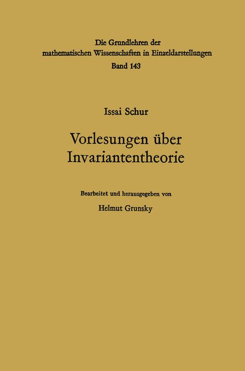 Produktbild: Vorlesungen &uuml;ber Invariantentheorie