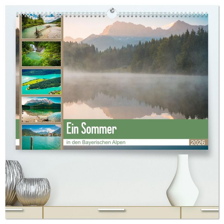 Produktbild: Ein Sommer in den Bayerischen Alpen (hochwertiger Premium Wandkalender 2026 DIN A2 quer), Kunstdruck in Hochglanz