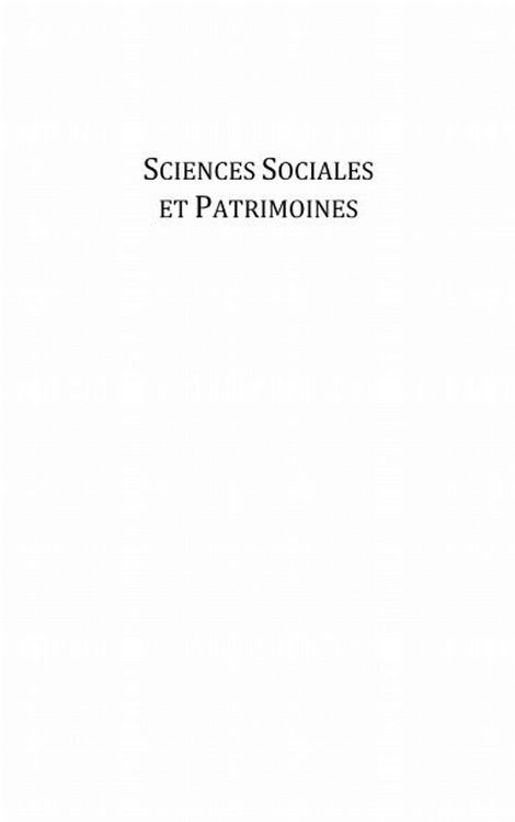 Produktbild: Sciences sociales et patrimoines