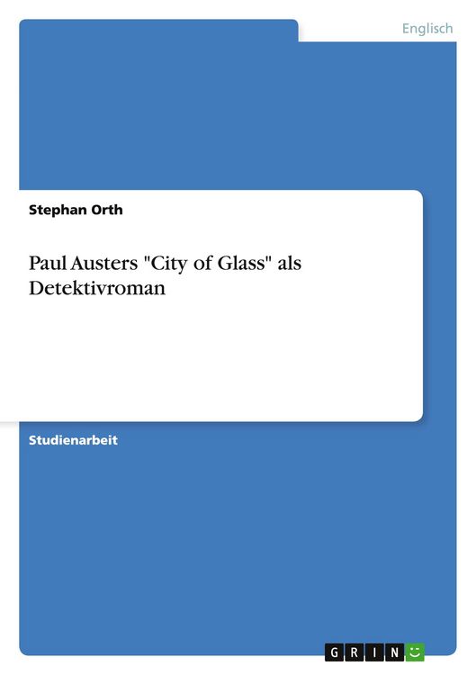 Produktbild: Paul Austers "City of Glass" als Detektivroman