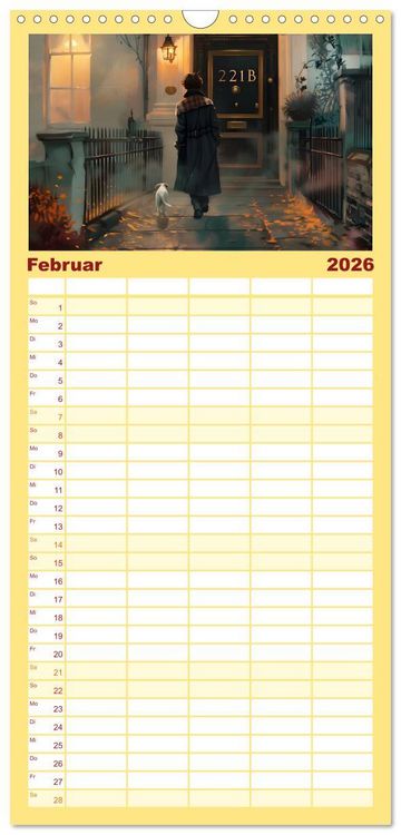 Produktbild: Familienplaner 2026 - B&uuml;cher, Liebe und ein kleiner Hund mit 5 Spalten (Wandkalender, 21 x 45 cm) CALVENDO