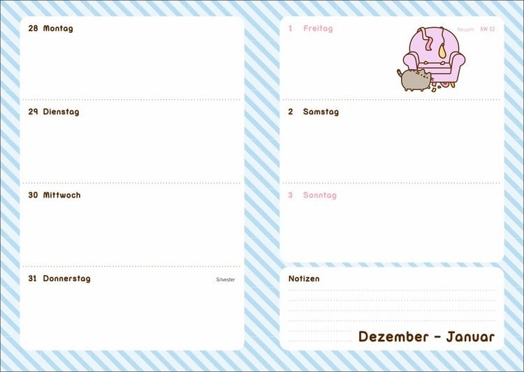 Produktbild: Pusheen 17-Monats-Kalenderbuch A5 2027 - 17 Monate. Von August 2026 bis Dezember 2027