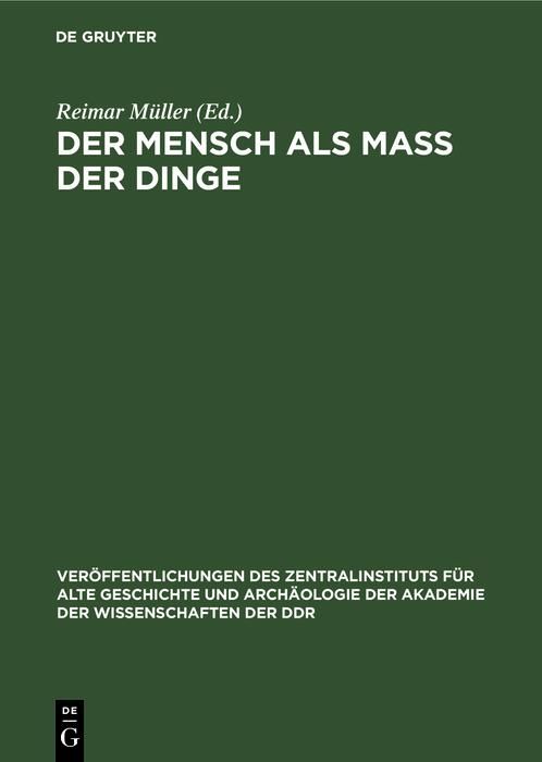Produktbild: Der Mensch als Mass der Dinge