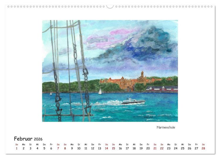 Produktbild: Die Flensburger F&ouml;rde (hochwertiger Premium Wandkalender 2026 DIN A2 quer), Kunstdruck in Hochglanz