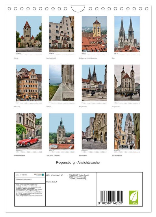 Produktbild: Regensburg - Ansichtssache (Wandkalender 2026 DIN A4 hoch), CALVENDO Monatskalender