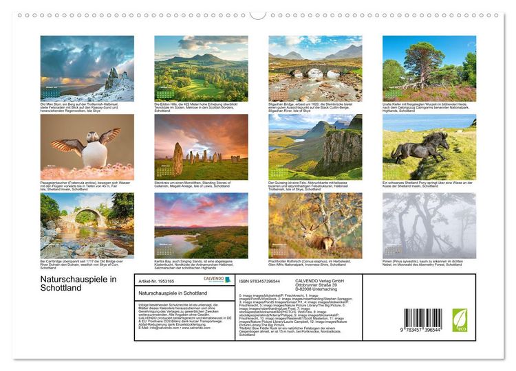Produktbild: Naturschauspiele in Schottland (hochwertiger Premium Wandkalender 2026 DIN A2 quer), Kunstdruck in Hochglanz