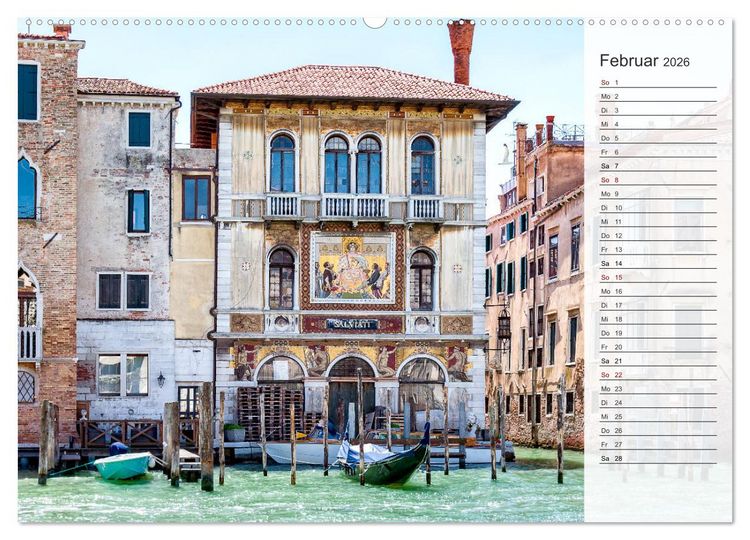 Produktbild: Venedig - Stille Momente (hochwertiger Premium Wandkalender 2026 DIN A2 quer), Kunstdruck in Hochglanz