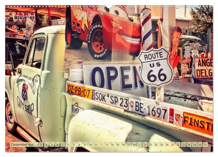 Produktbild: Nostalgie auf 2451 Meilen - Route 66 (hochwertiger Premium Wandkalender 2026 DIN A2 quer), Kunstdruck in Hochglanz