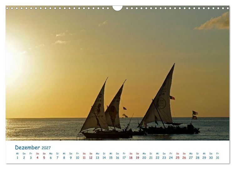 Produktbild: Traumziele weltweit &ndash; Inselleben auf Sansibar (Wandkalender 2027 DIN A3 quer), CALVENDO Monatskalender
