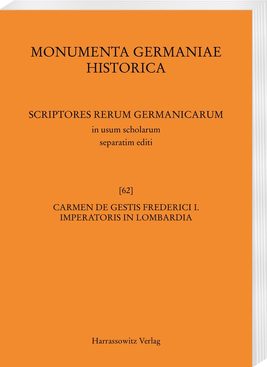 Produktbild: Carmen de gestis Frederici I. imperatoris in Lombardia