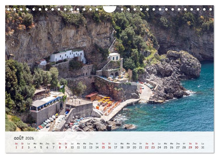 Produktbild: C&ocirc;te amalfitaine - Villes romantiques et paysages magiques (Calendrier mural 2026 DIN A4 vertical), CALVENDO calendrier mensuel