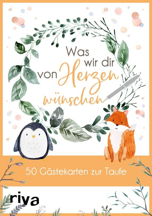 Produktbild: Was wir dir von Herzen w&uuml;nschen &ndash; 50 G&auml;stekarten zur Taufe