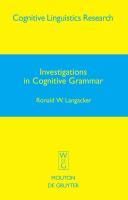 Produktbild: Investigations in Cognitive Grammar