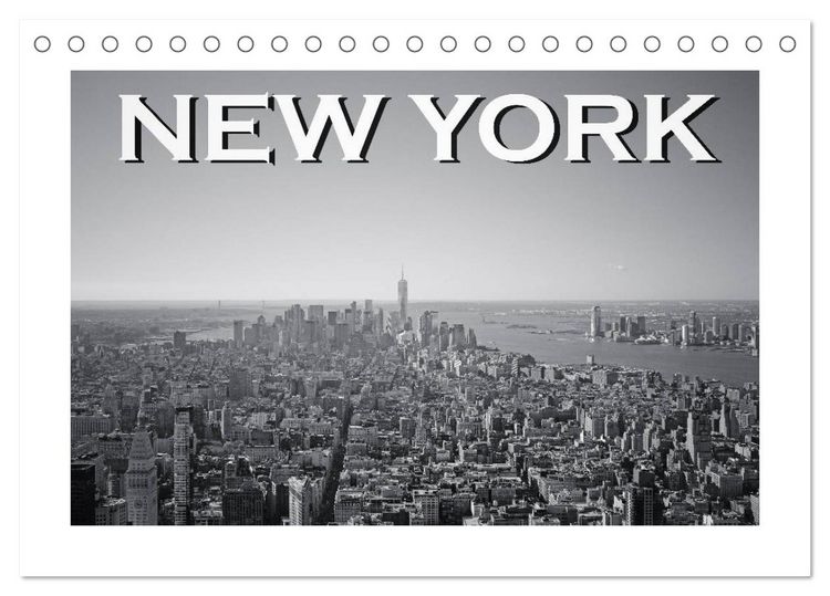 Produktbild: New York in schwarz weiss (Tischkalender 2026 DIN A5 quer), CALVENDO Monatskalender