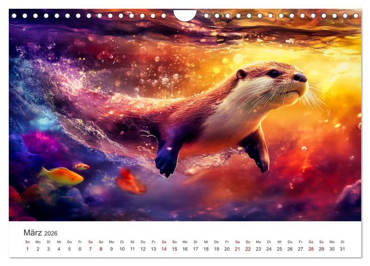 Produktbild: W&auml;chter des Flusses - Ein Jahr mit Fischottern (Wandkalender 2026 DIN A4 quer), CALVENDO Monatskalender