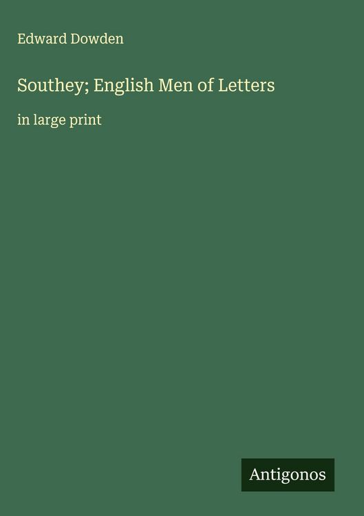 Produktbild: Southey; English Men of Letters