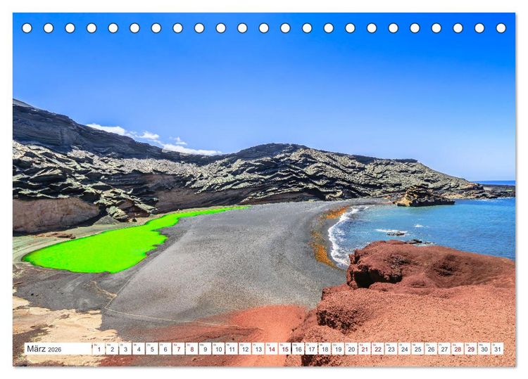 Produktbild: Lanzarote - Wo die Vulkane die Landschaft formten (Tischkalender 2026 DIN A5 quer), CALVENDO Monatskalender