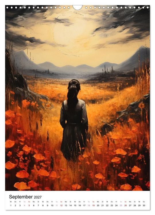 Produktbild: Zwischen Bl&uuml;ten und Tr&auml;umen - 12 kunstvolle Frauenportraits (Wandkalender 2027 DIN A3 hoch), CALVENDO Monatskalender
