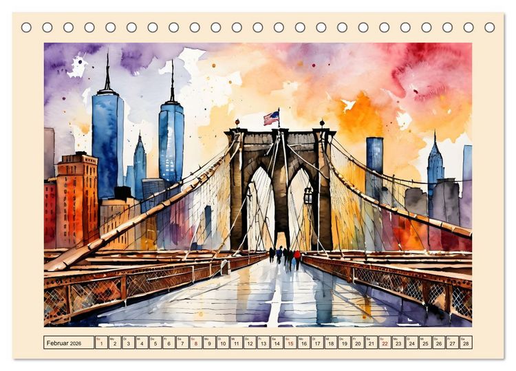 Produktbild: Sightseeing New York (Tischkalender 2026 DIN A5 quer), CALVENDO Monatskalender