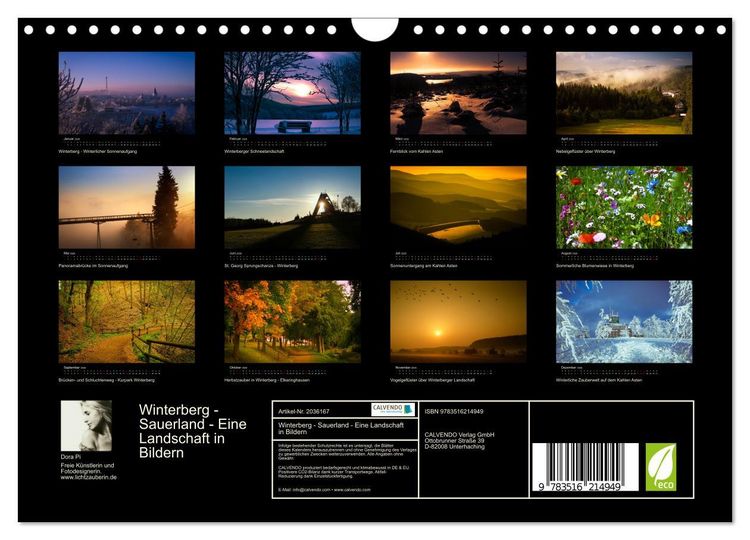 Produktbild: Winterberg - Sauerland - Eine Landschaft in Bildern (Wandkalender 2026 DIN A4 quer), CALVENDO Monatskalender