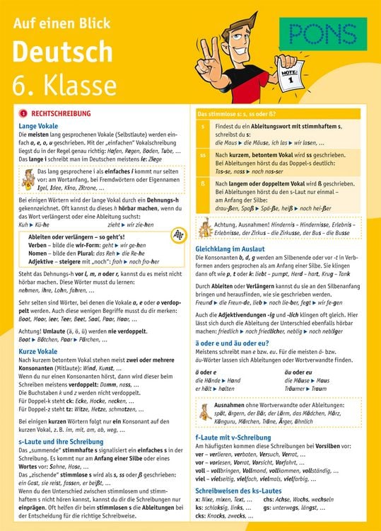 Produktbild: PONS Deutsch 6. Klasse auf einen Blick