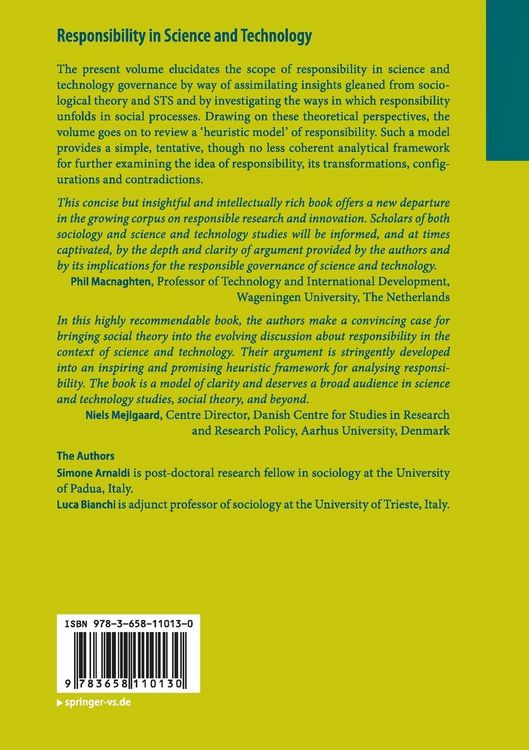 Produktbild: Responsibility in Science and Technology