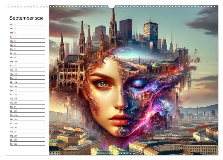 Produktbild: Metropolengesichter (hochwertiger Premium Wandkalender 2026 DIN A2 quer), Kunstdruck in Hochglanz