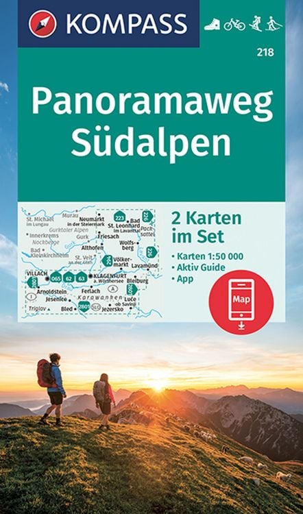 Produktbild: KOMPASS Wanderkarten-Set 218 Panoramaweg S&uuml;dalpen (2 Karten) 1:25.000