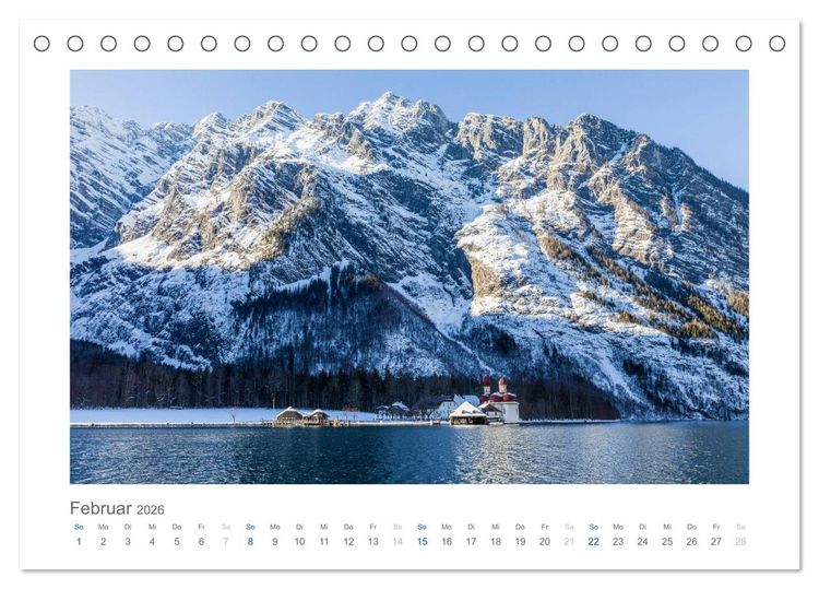 Produktbild: Berchtesgadener Alpen - Land von Watzmann und K&ouml;nigssee (Tischkalender 2026 DIN A5 quer), CALVENDO Monatskalender