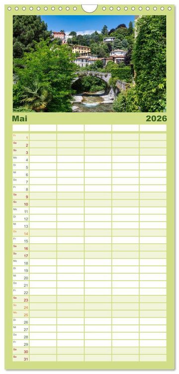 Produktbild: Familienplaner 2026 - Traumziele am Comer See mit 5 Spalten (Wandkalender, 21 x 45 cm) CALVENDO