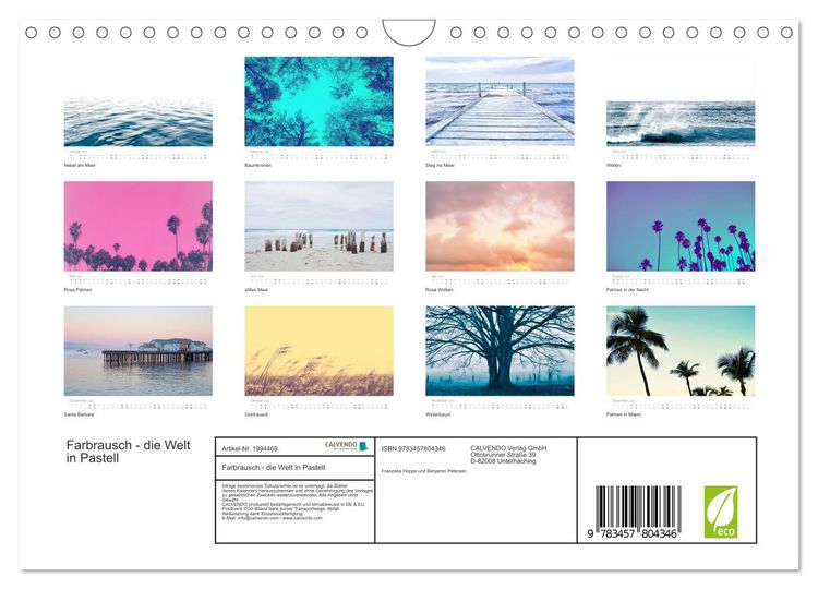 Produktbild: Farbrausch - die Welt in Pastell (Wandkalender 2026 DIN A4 quer), CALVENDO Monatskalender
