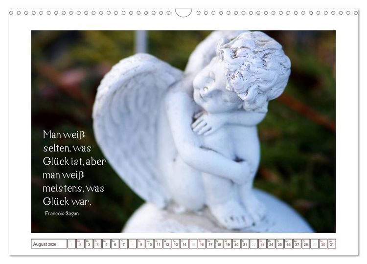 Produktbild: Engel-Kalender mit Zitaten (Wandkalender 2026 DIN A3 quer), CALVENDO Monatskalender