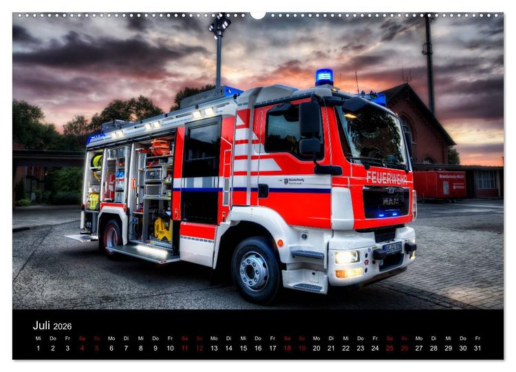 Produktbild: Feuerwehr und Rettungsdienst (hochwertiger Premium Wandkalender 2026 DIN A2 quer), Kunstdruck in Hochglanz