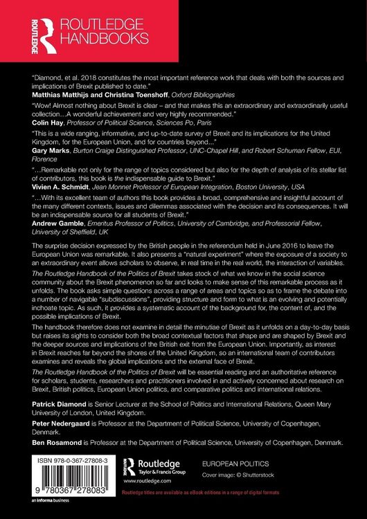 Produktbild: The Routledge Handbook of the Politics of Brexit