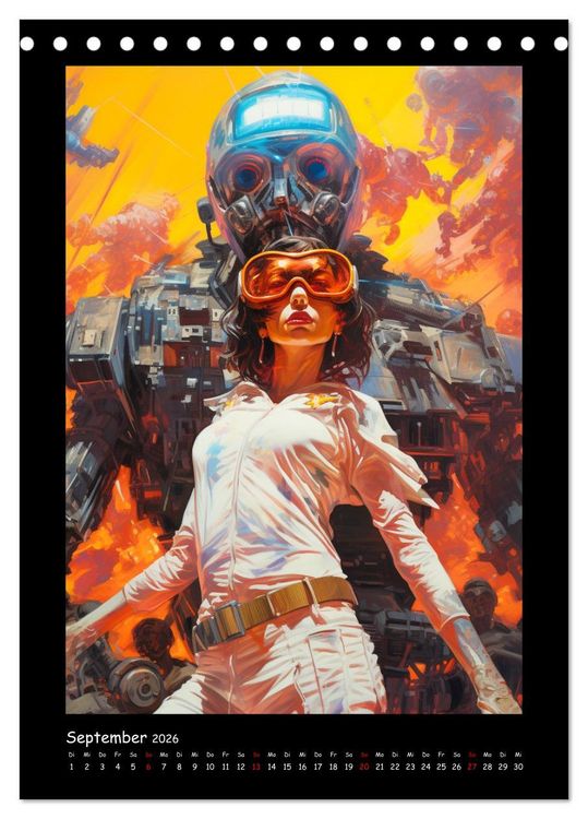 Produktbild: Galaktische Welten. Starke Space Opera-Illustrationen (Tischkalender 2026 DIN A5 hoch), CALVENDO Monatskalender
