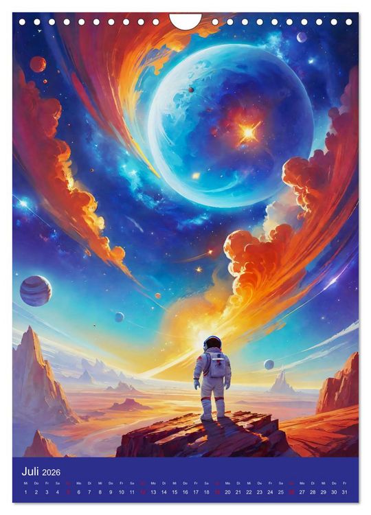 Produktbild: Astronauten. Auf Entdeckungsreise in fremde Galaxien (Wandkalender 2026 DIN A4 hoch), CALVENDO Monatskalender