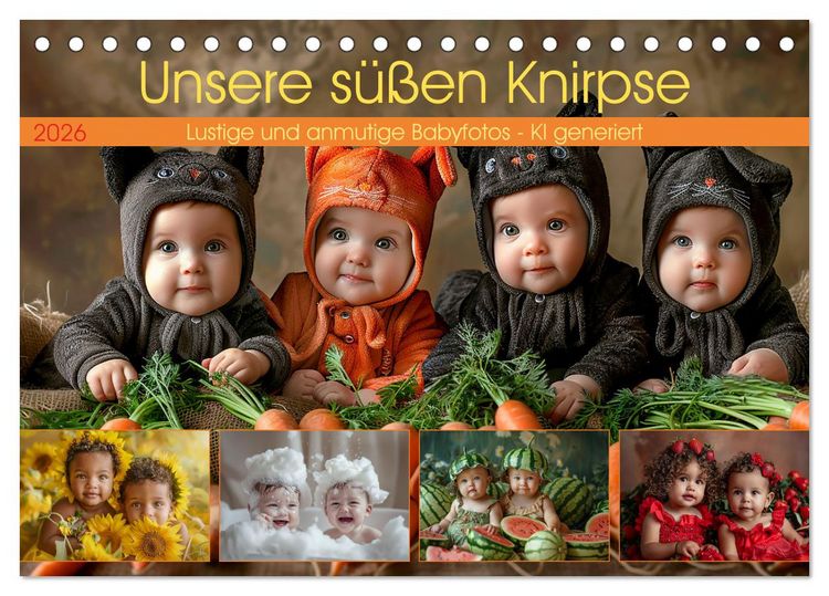 Produktbild: Unsere s&uuml;&szlig;en Knirpse (Tischkalender 2026 DIN A5 quer), CALVENDO Monatskalender