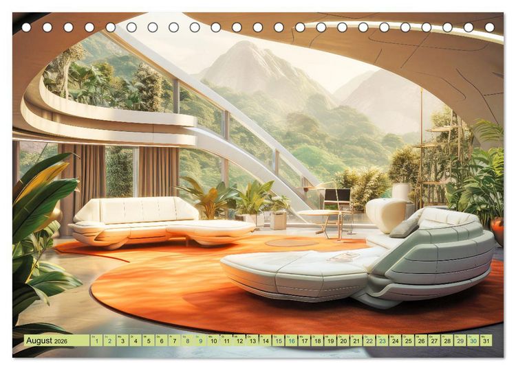 Produktbild: Futuristische moderne Behausungen (Tischkalender 2026 DIN A5 quer), CALVENDO Monatskalender