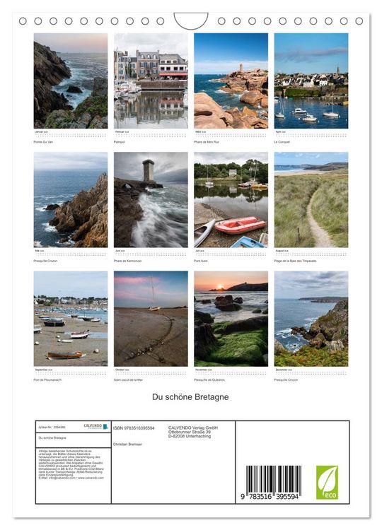 Produktbild: Du sch&ouml;ne Bretagne (Wandkalender 2026 DIN A4 hoch), CALVENDO Monatskalender