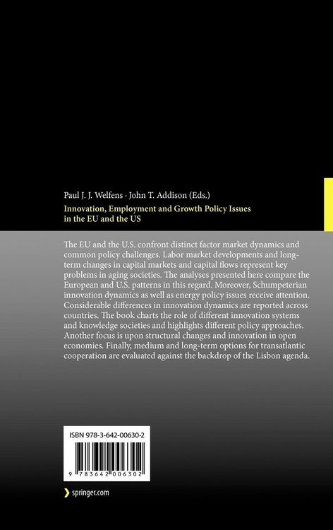 Produktbild: Innovation, Employment and Growth Policy Issues in the EU and the US