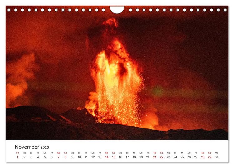 Produktbild: Vulkane - Die atemberaubendsten Motive der Feuerspucker. (Wandkalender 2026 DIN A4 quer), CALVENDO Monatskalender