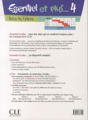 Produktbild: Essentiel et plus ... 4: livre de l'&eacute;l&egrave;ve : niveau A2-B1 (avec CD-Rom)