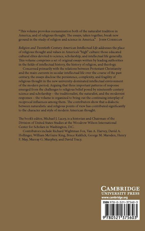 Produktbild: Religion and Twentieth-Century American Intellectual Life