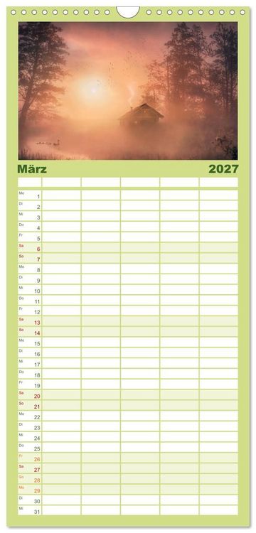 Produktbild: Familienplaner 2027 - Vom Zauber der Einsamkeit mit 5 Spalten (Wandkalender, 21 x 45 cm) CALVENDO