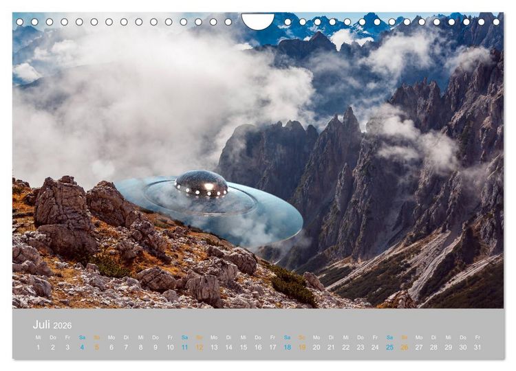 Produktbild: Fantastisch und surreal - unbekannte Flugobjekte (Wandkalender 2026 DIN A4 quer), CALVENDO Monatskalender