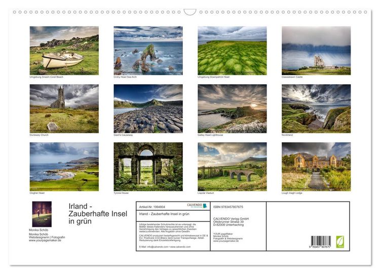 Produktbild: Irland - Zauberhafte Insel in gr&uuml;n (Wandkalender 2026 DIN A2 quer), CALVENDO Monatskalender