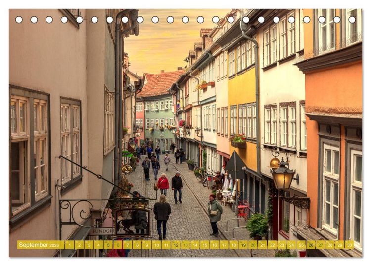 Produktbild: Romantisches Erfurt - Reise durch das sch&ouml;ne Th&uuml;ringen (Tischkalender 2026 DIN A5 quer), CALVENDO Monatskalender